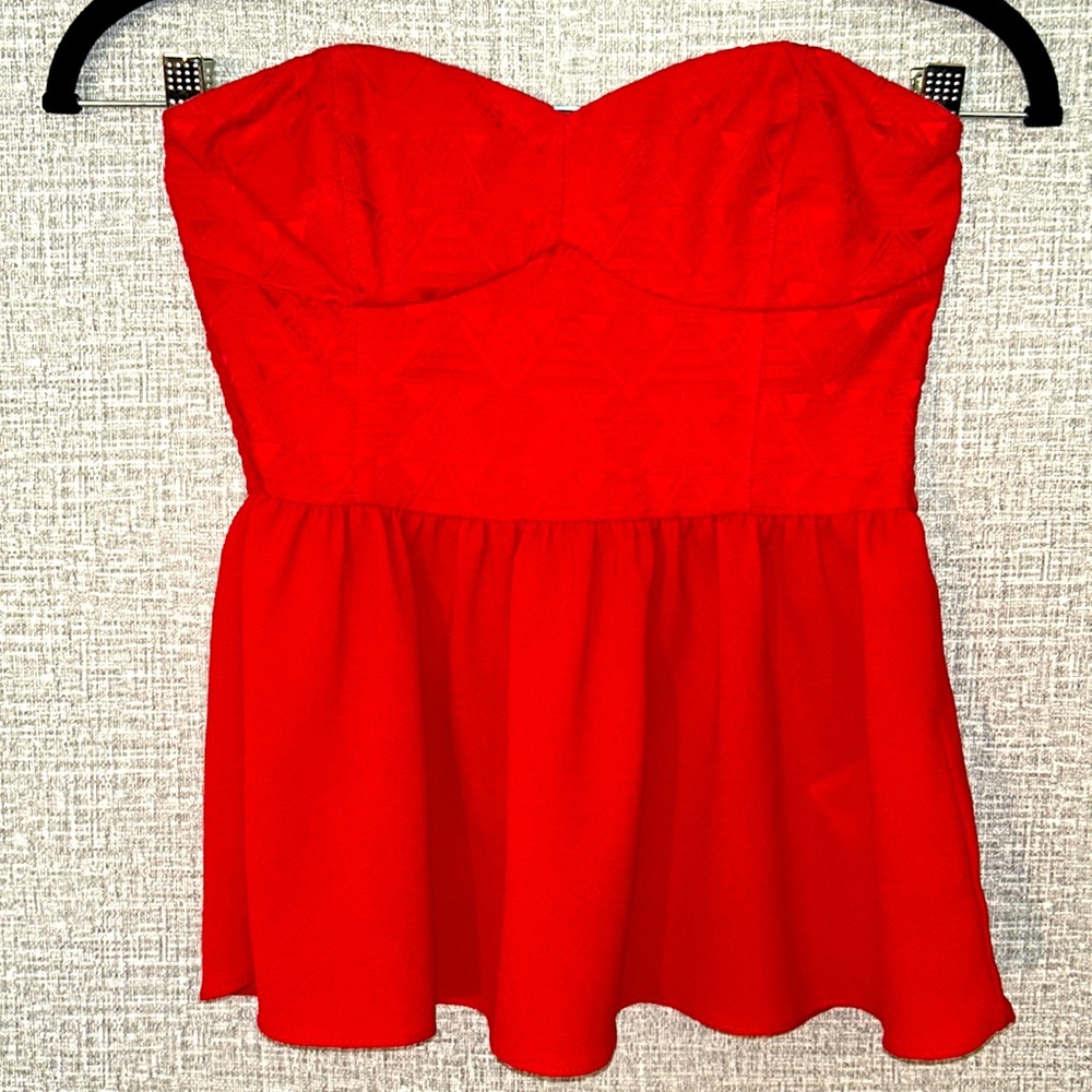 H&M Strapless Peplum Smock Back Top
